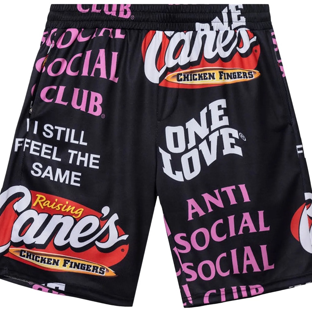 Anti Social Social Club x Raising Canes Trademark Black Mesh Shorts